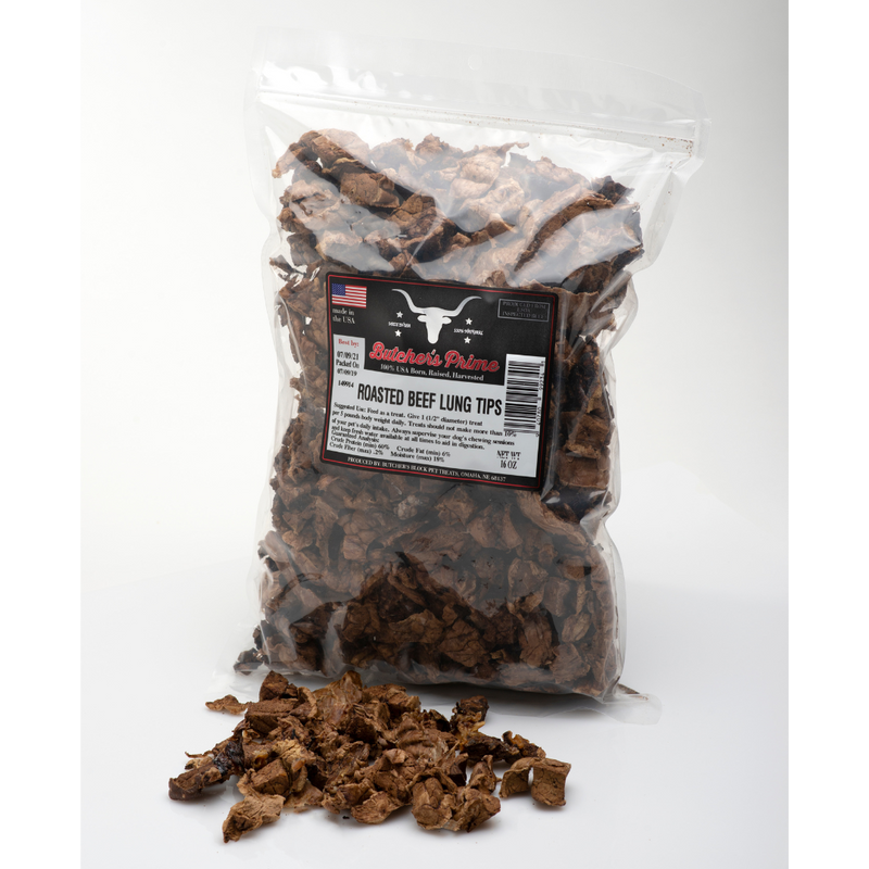 ROASTED BEEF TIPS:  16 OZ PKG    100% BEEF LUNG (9 pack)